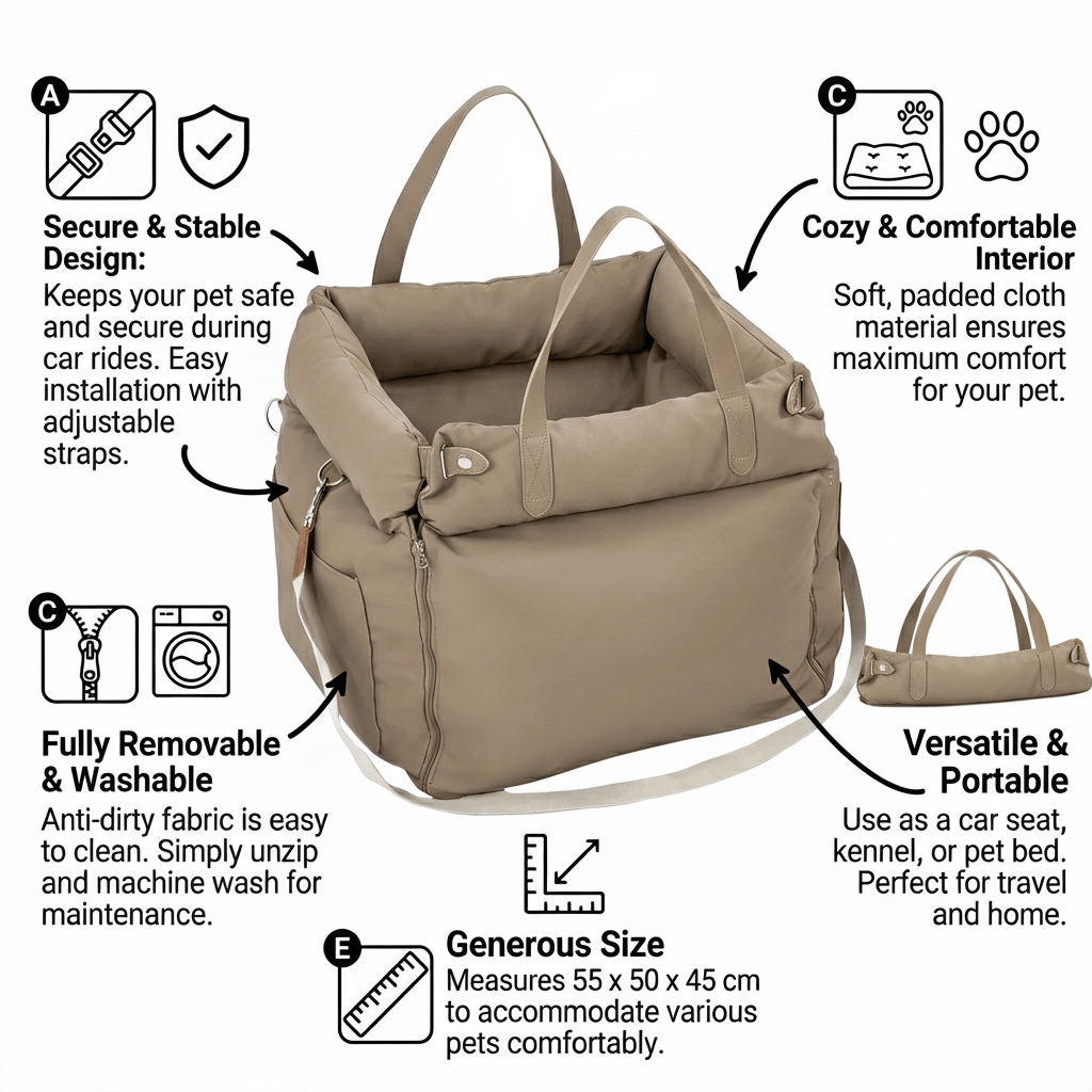 SafeTravel™ First - Class Dog Car Seat - My Store